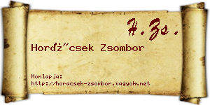 Horácsek Zsombor névjegykártya